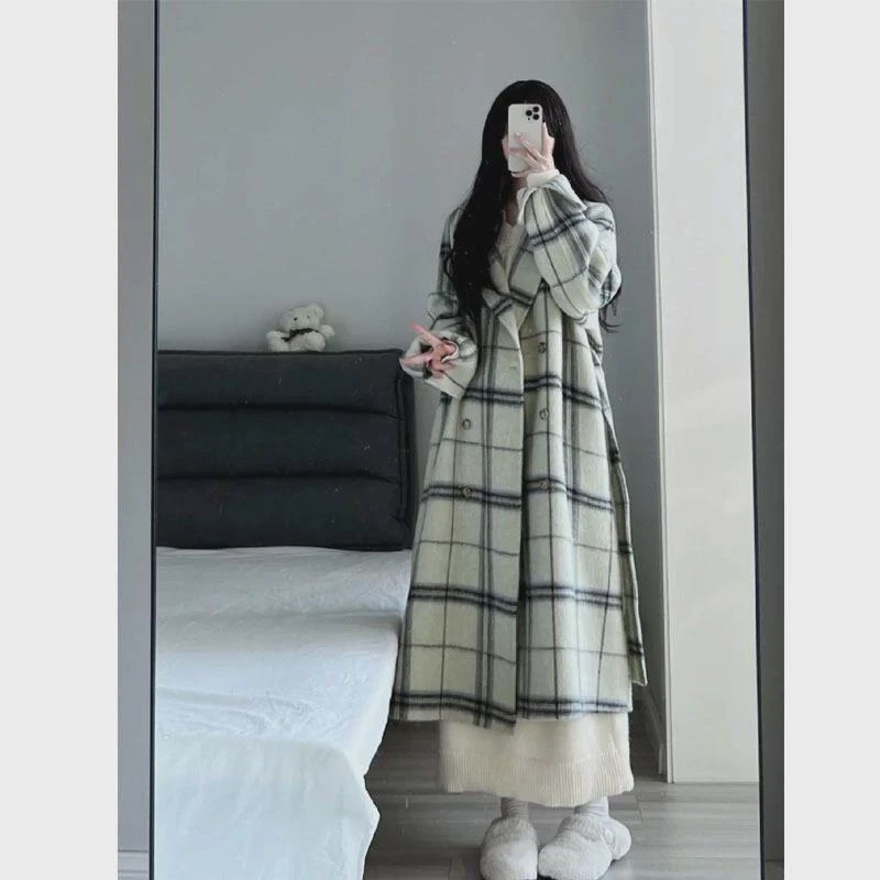 2024韩版呢子大衣年长款秋好看毛呢赫本韩系小个子外套风感新款女