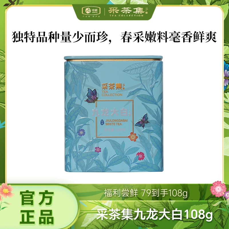采茶集九龙大白松溪特级白牡丹白茶罐装优质散茶茶叶108g