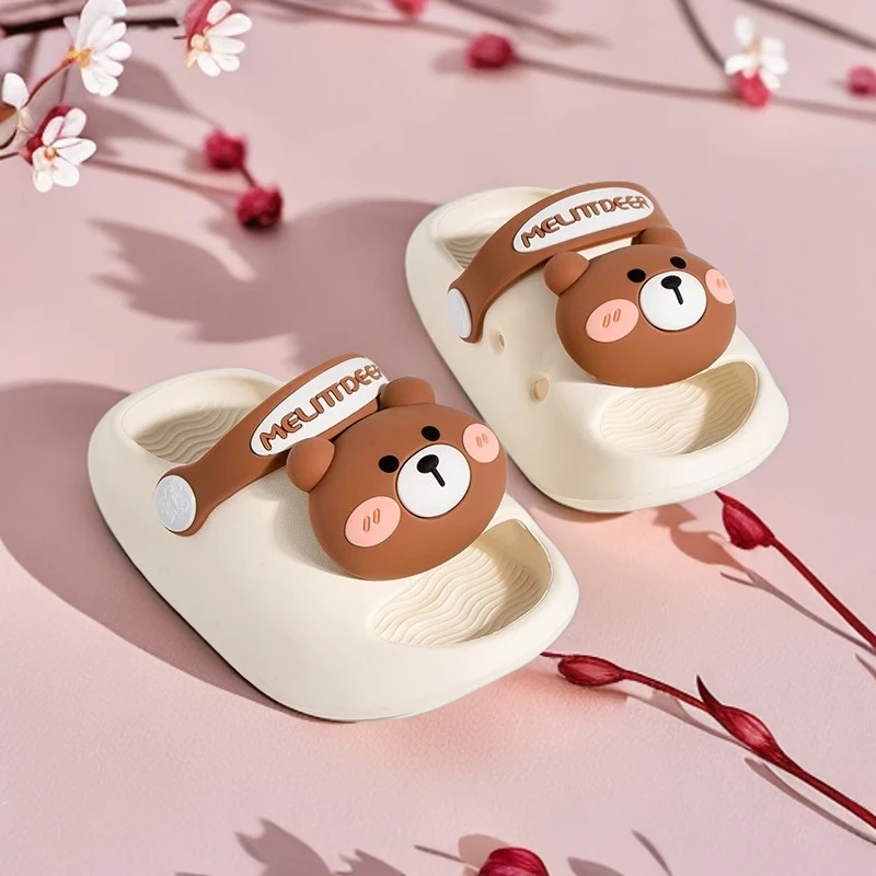 小鹿米利儿童凉拖女童亲子夏季可爱卡通厚底浴室软底外穿拖鞋男孩