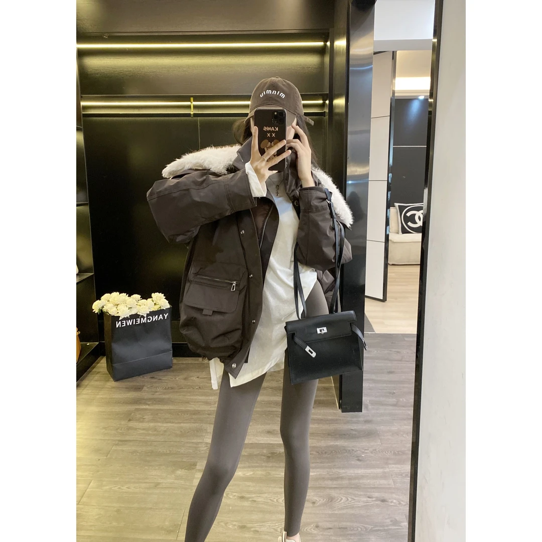 90白鸭绒 大毛领简洁慵懒百搭羽绒服 JHYRSJ2329