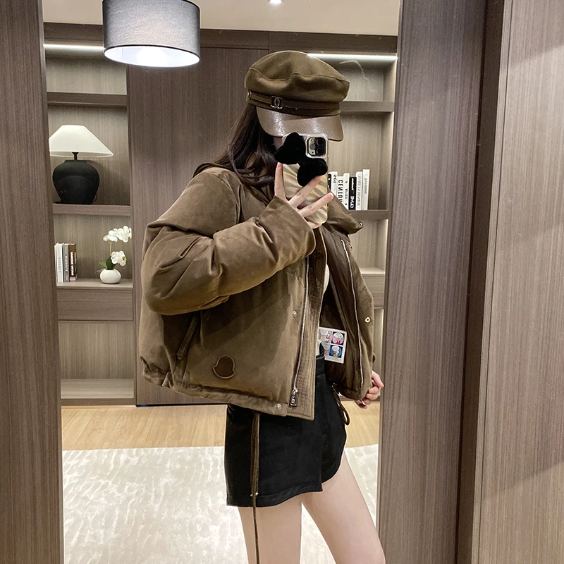 90白鸭绒立领绒面小面包纯色羽绒服JHYRSJ2350户外