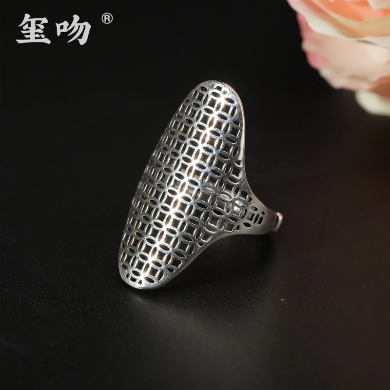 925银戒指 【玺吻】腰缠万贯手工戒指 百搭复古个性民族风小众戒指