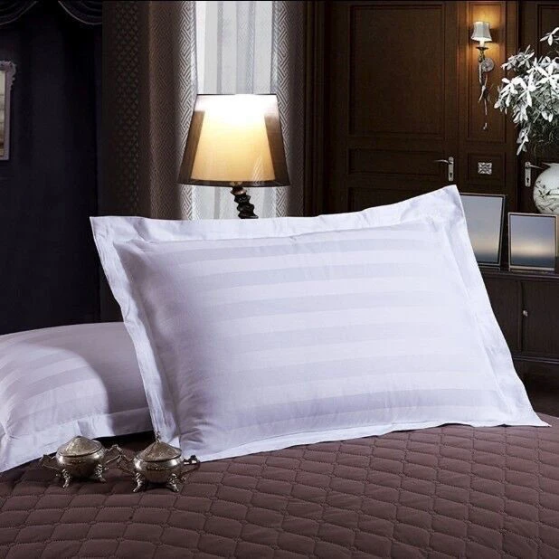 白色缎条三公分枕套加厚学生宿舍民宿酒店医院五星级酒店通用