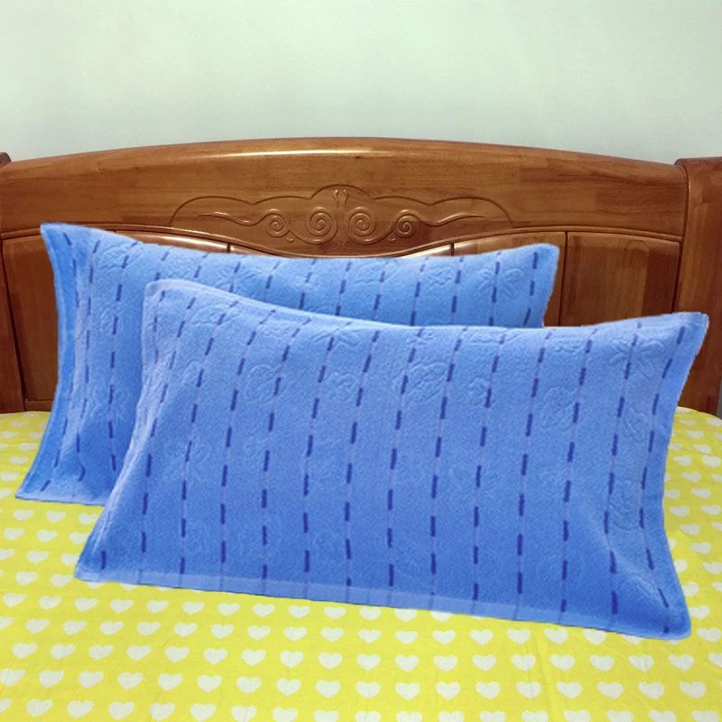 加厚蓝色枕巾学生宿舍单人床军训家居专用一只装两只装吸汗