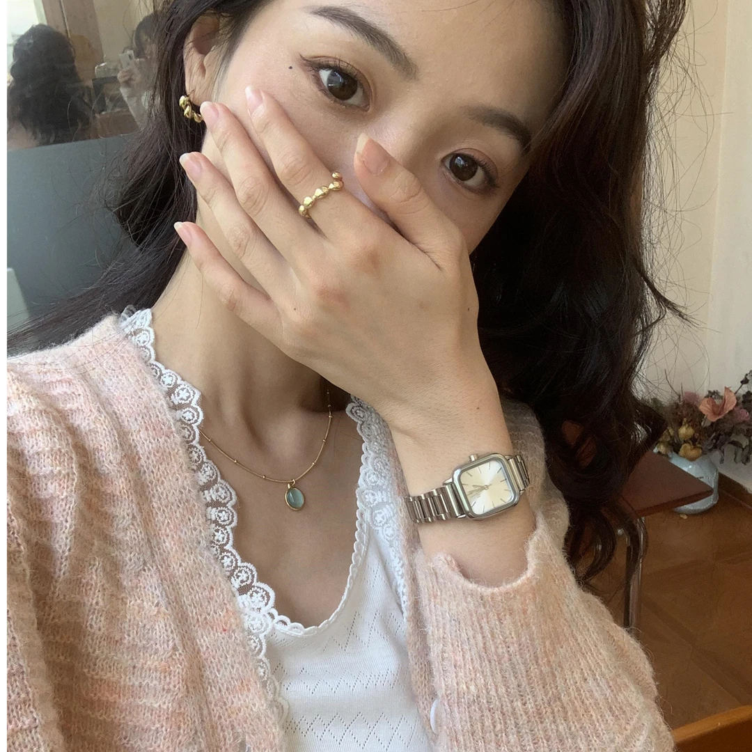 冷淡ins风手表女款高颜值机械表复古小众学生初高中专用防水方形