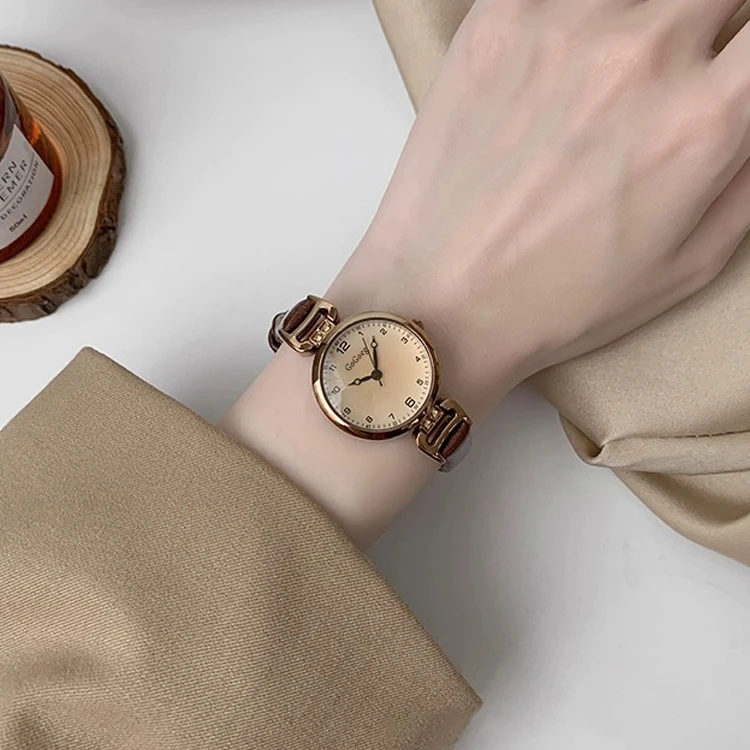 高颜值考试专用学生手表女款住校初中高中生防水机械表静音复古