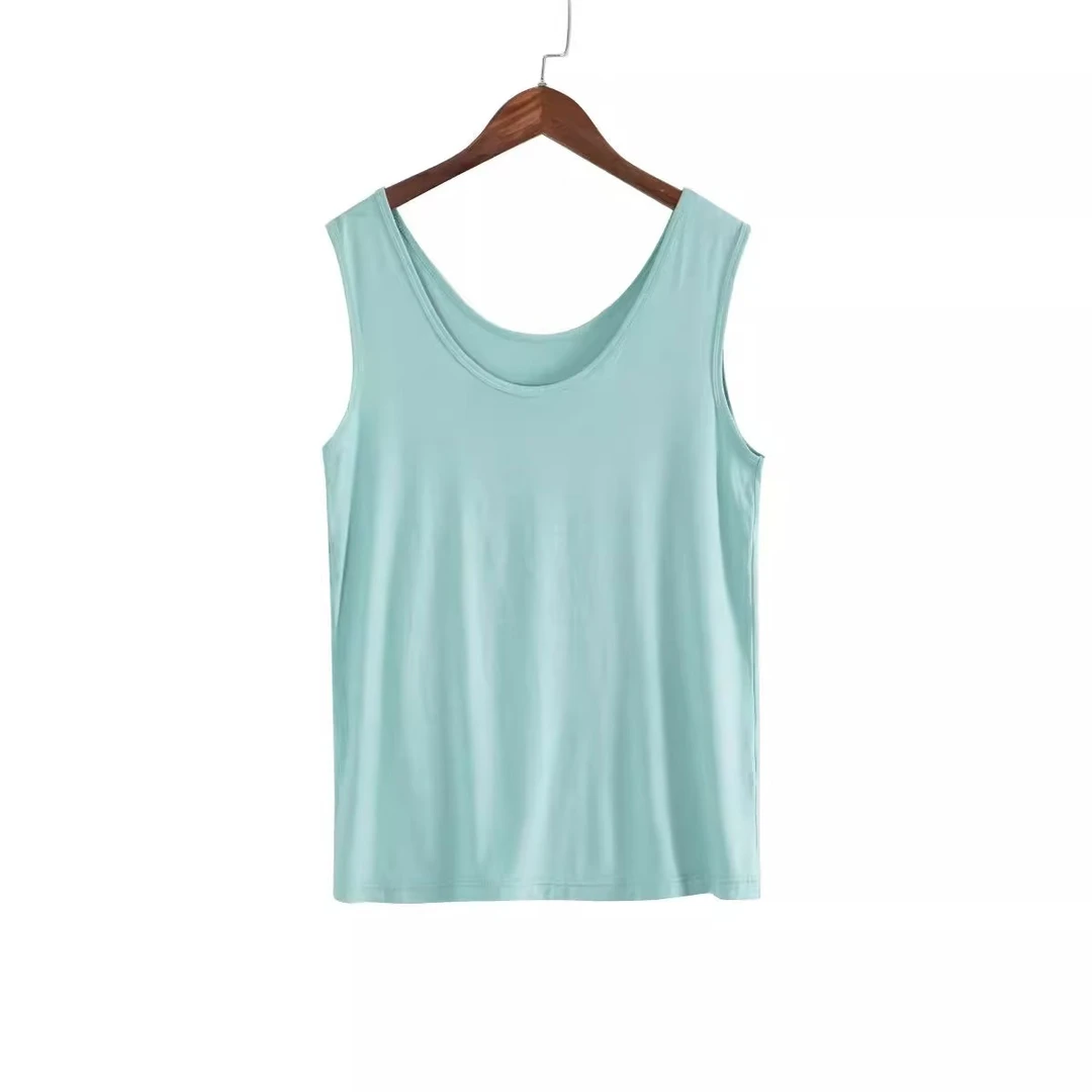 家居宽松打底背心纯色无袖