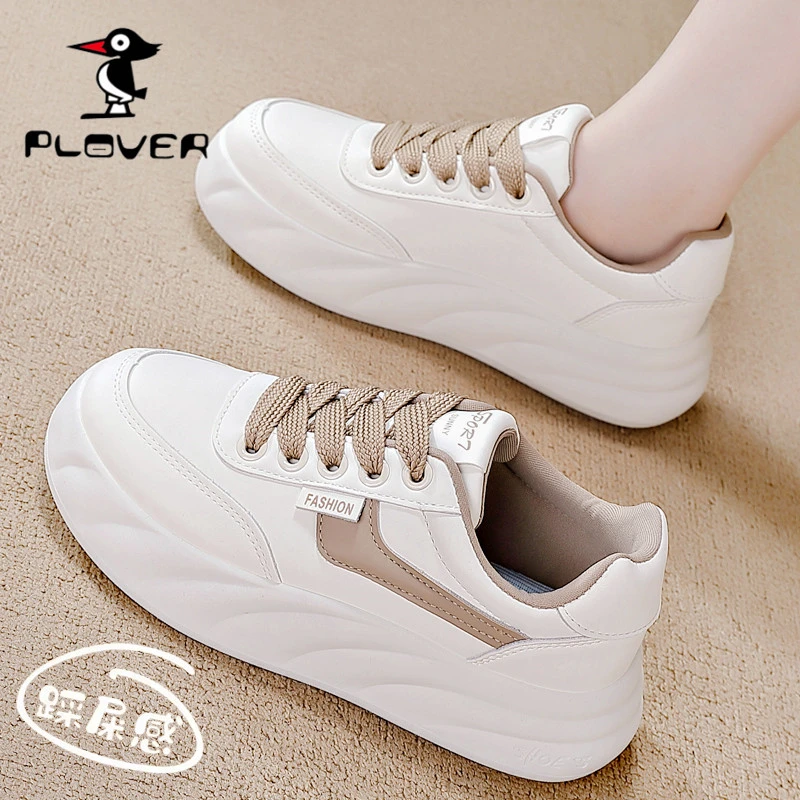 PLOVER秋季新款踩屎感厚底小白鞋女学生运动软底防滑休闲时尚板鞋