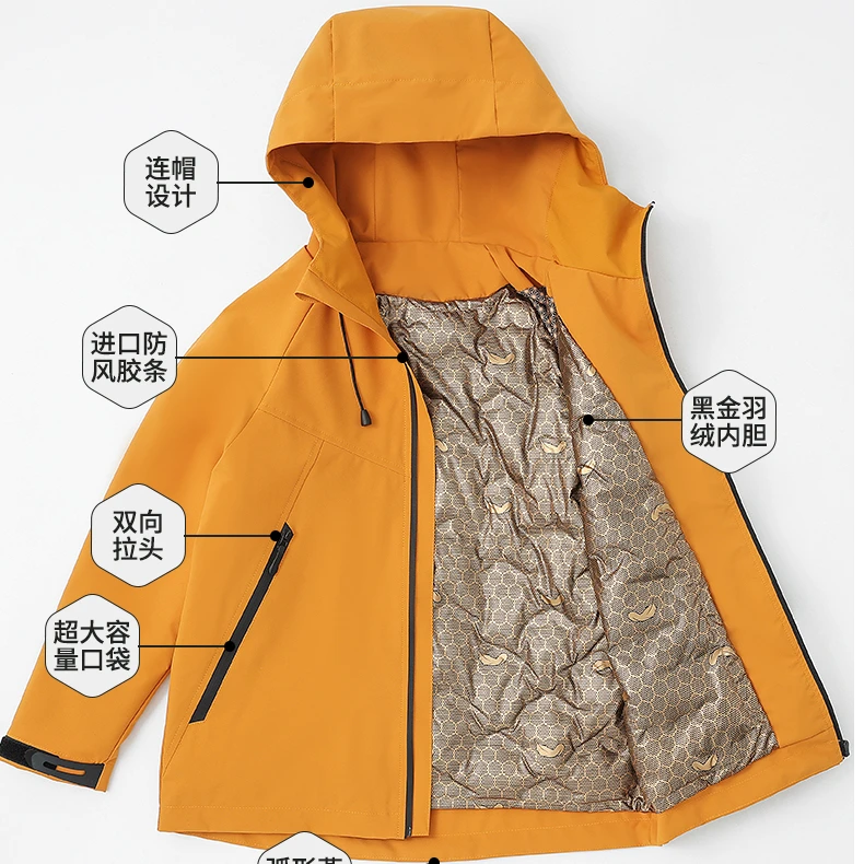 儿童款！五防硬壳 90白鸭绒黑金蓄热童装冲锋羽绒王.xfz
