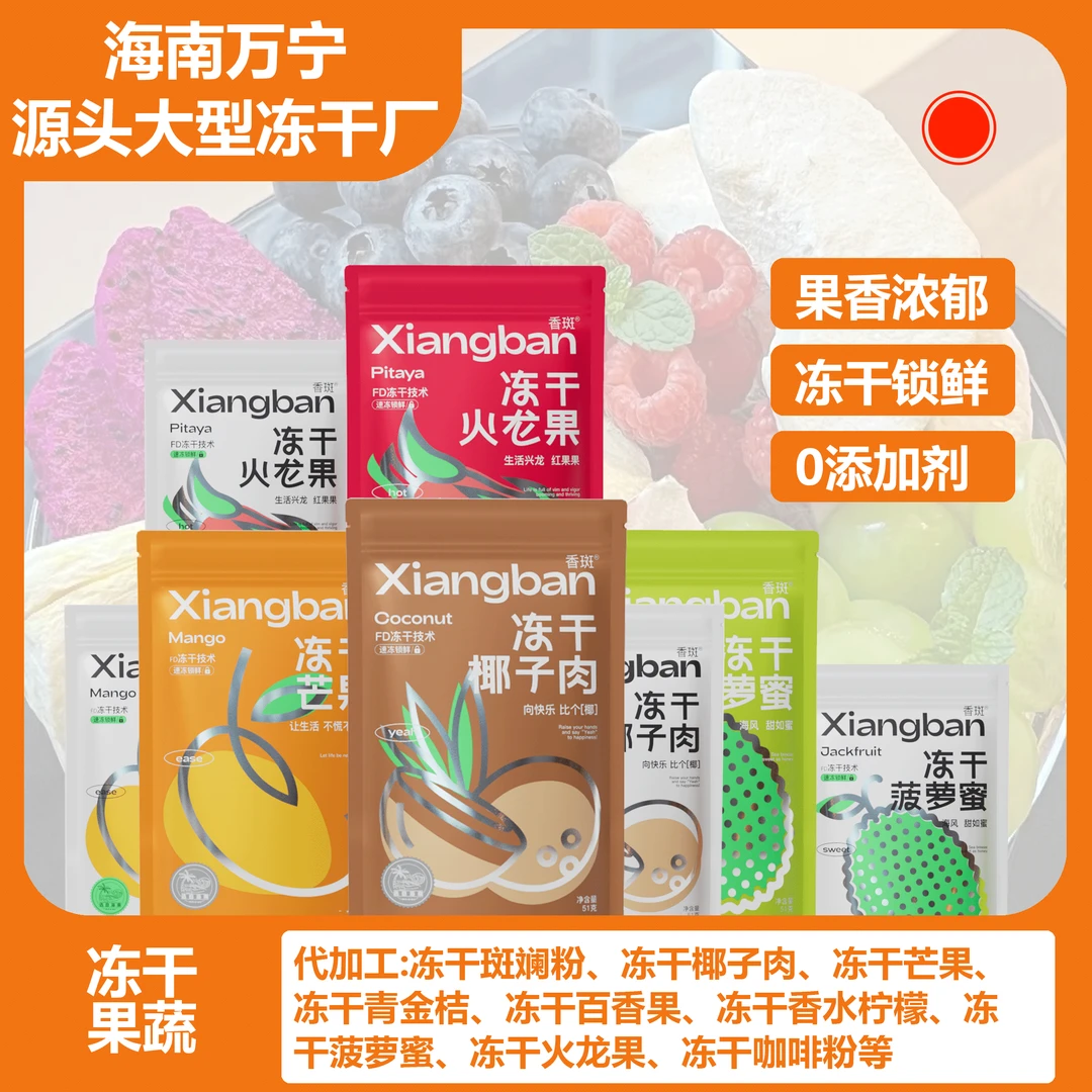 冻干菠萝蜜菠罗蜜芒果火龙果百香果香水柠檬金桔特产可批发