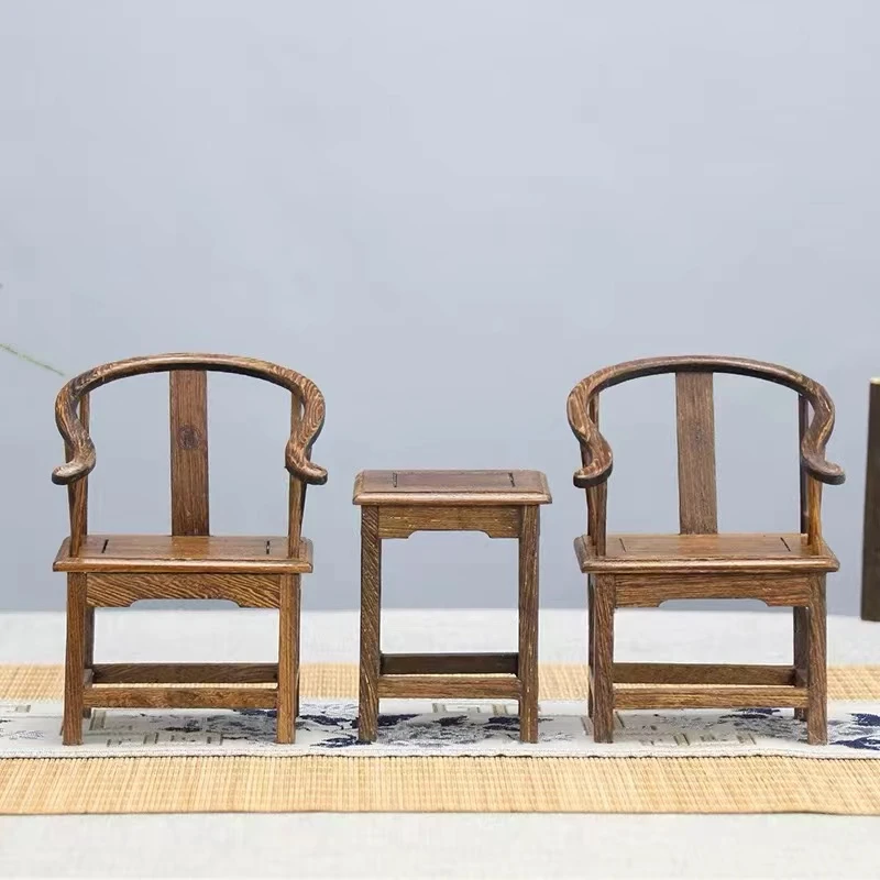 1鸡翅木微型小家具圈椅