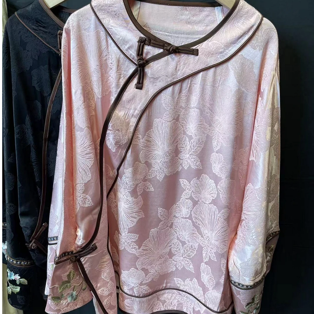 新中式小衫格格长袖国风提花刺绣时尚设计师款