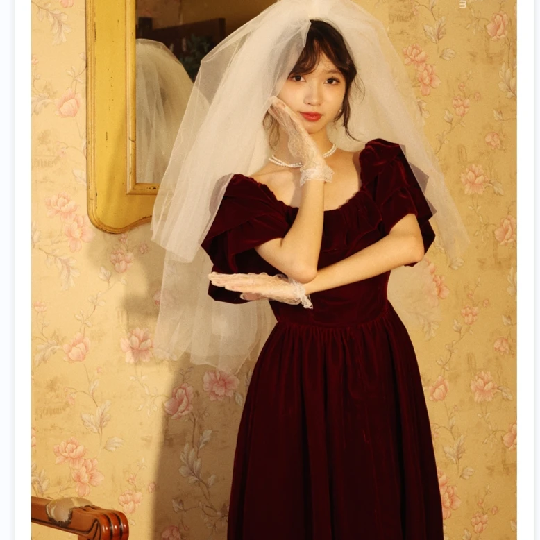 MEOWJI/喵吉2220004玫瑰慕斯轻礼服（现）