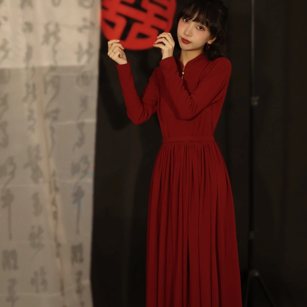 MEOWJI/喵吉2220030国风红裙（现）