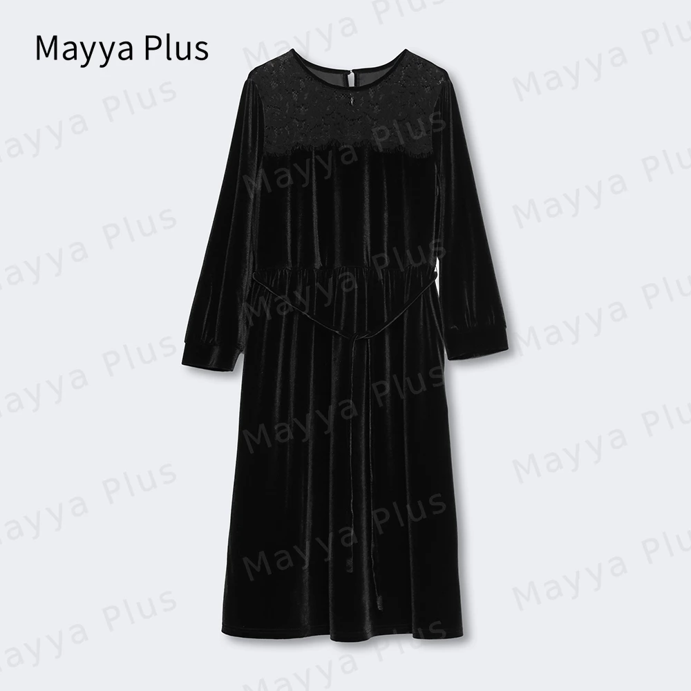 【再见赫本】Mayya Plus时尚新品气质显瘦遮肉休闲款连衣裙32336531