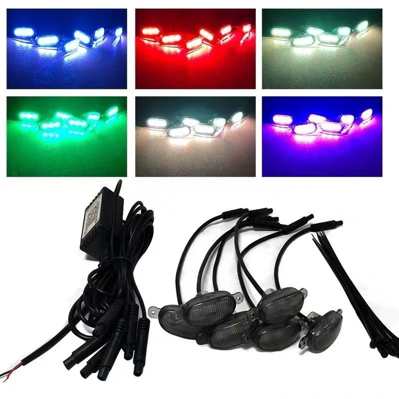 24v货车爆闪灯RGB七彩手机遥控灯中网灯小黄灯通用前杠led日行灯