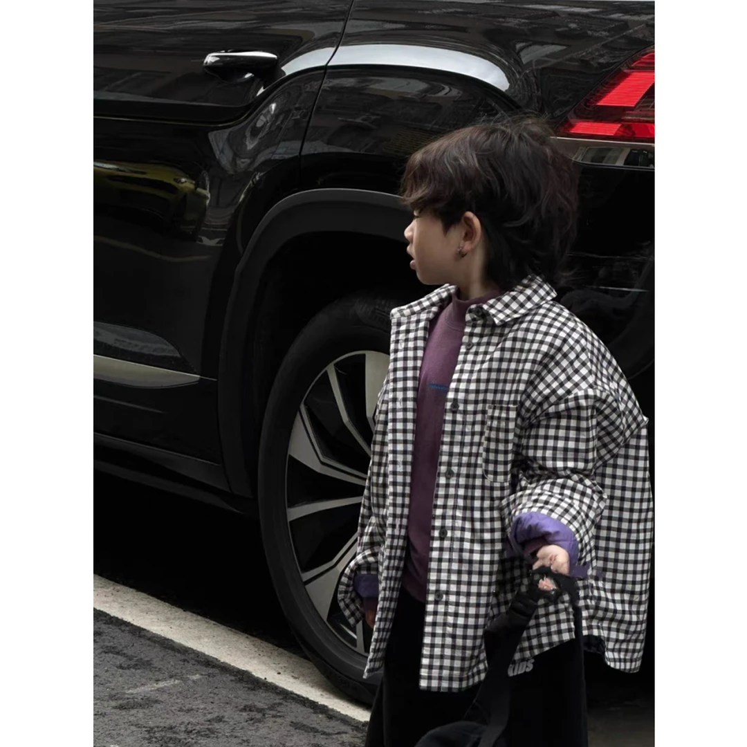 现货-秋冬季格子棉服儿童外套儿童男童女童时尚上衣【D-9525】