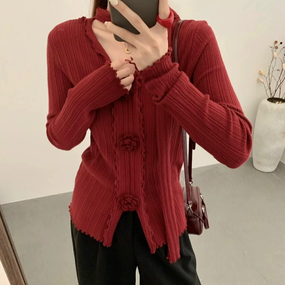 2025新款针织衫毛衣设计感挂脖气质潮流小香风甜美百搭外穿慵懒风