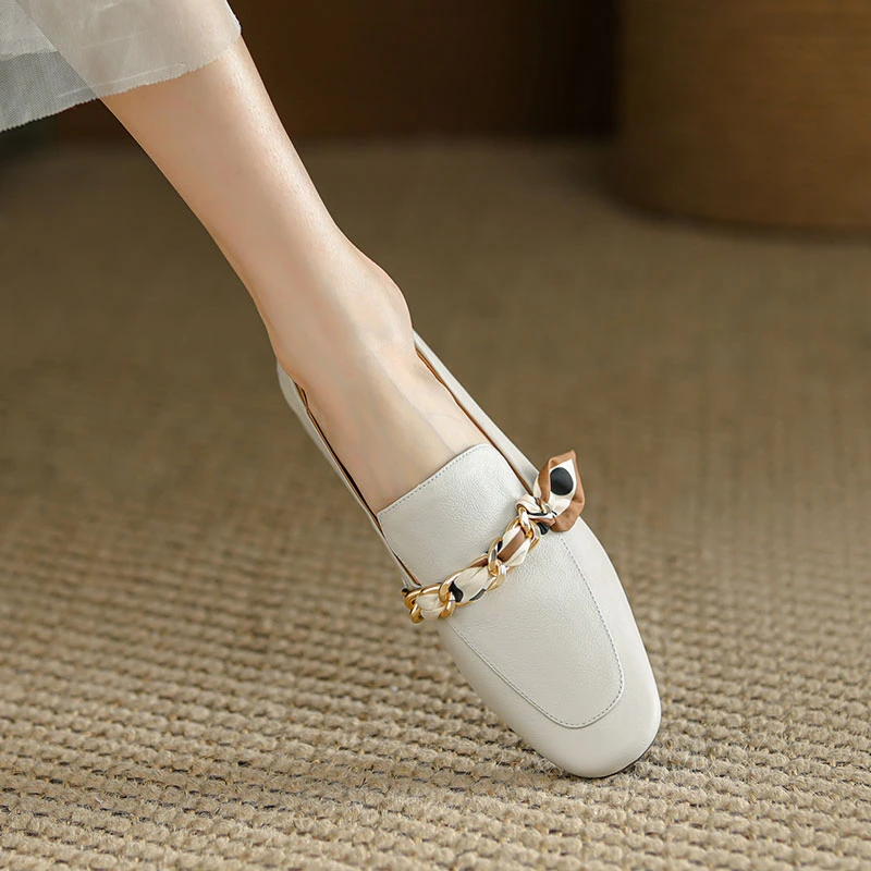 【牛皮仙】跟高1.5CM/33-42 春季新款乐福鞋女百搭真皮单鞋平跟
