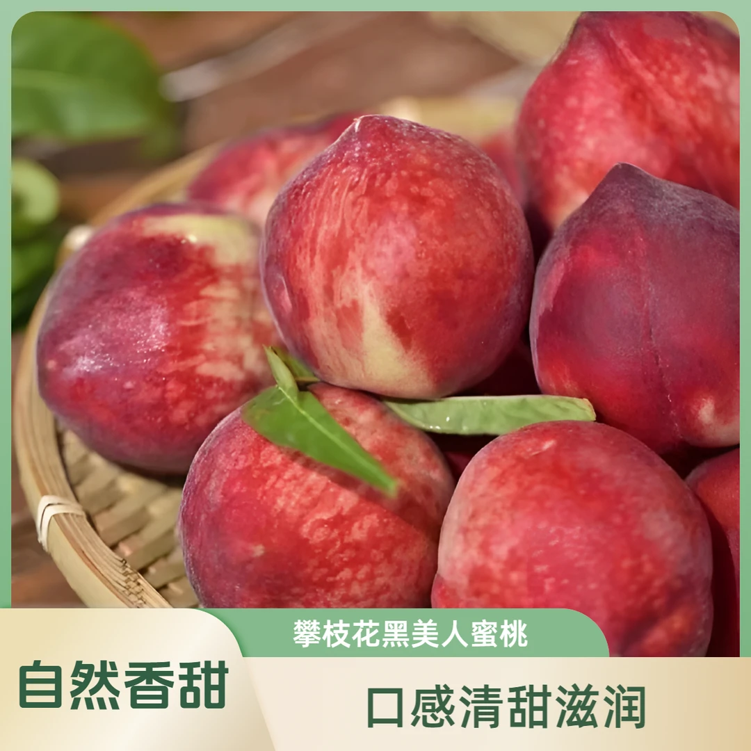 攀枝花黑美人脆桃应季水蜜桃毛桃子包邮鹰嘴桃新鲜水果清甜桃子