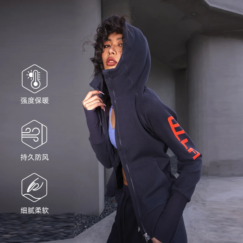 OULLA【小梁太自用】秋冬新款连帽加绒加厚外套保暖时尚卫衣3506