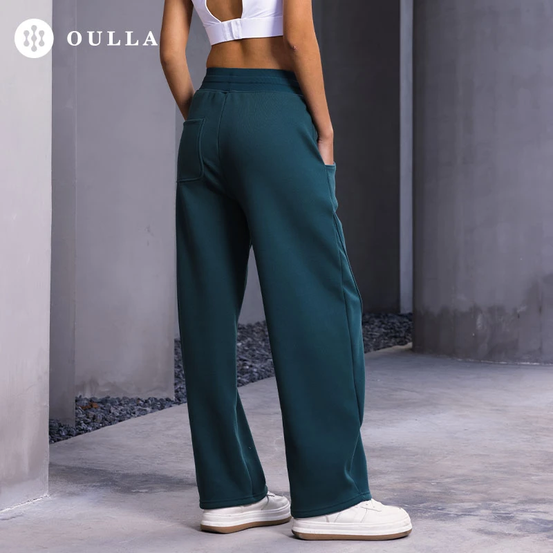 OULLA【得米】加绒男女运动外穿休闲阔腿裤宽松长裤3686