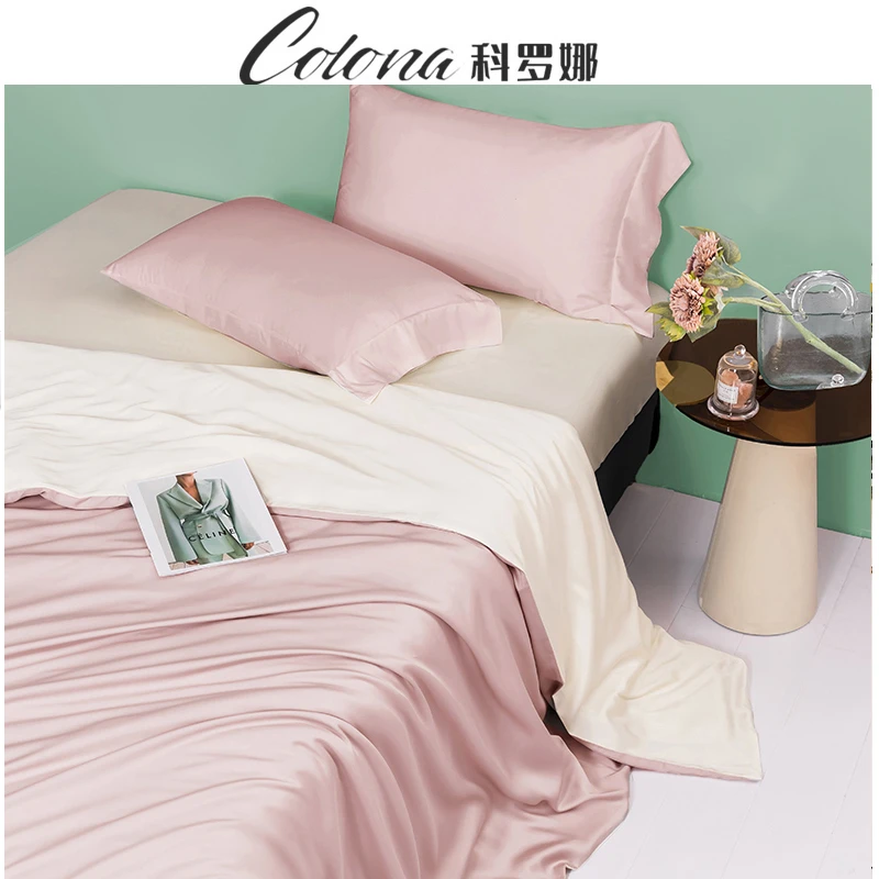 轻奢简约100支天丝四件套莱赛尔纤维丝滑凉感薄款套件
