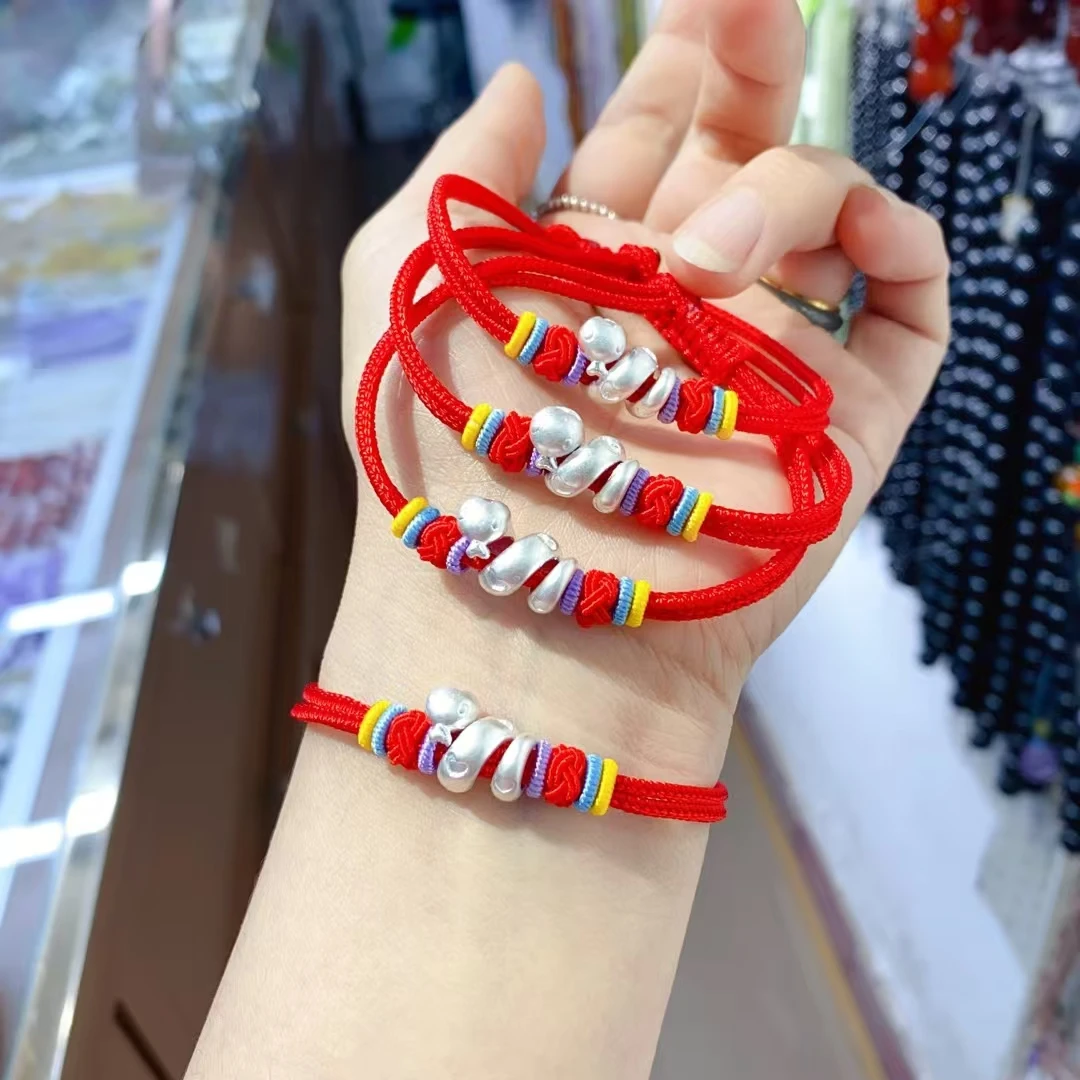 本命年手工编织红绳手链情侣红手绳