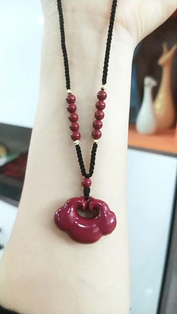 项链手工编织毛衣链红色民族风简约