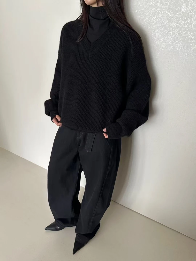 鳩東Store · v领毛衣高支全羊毛