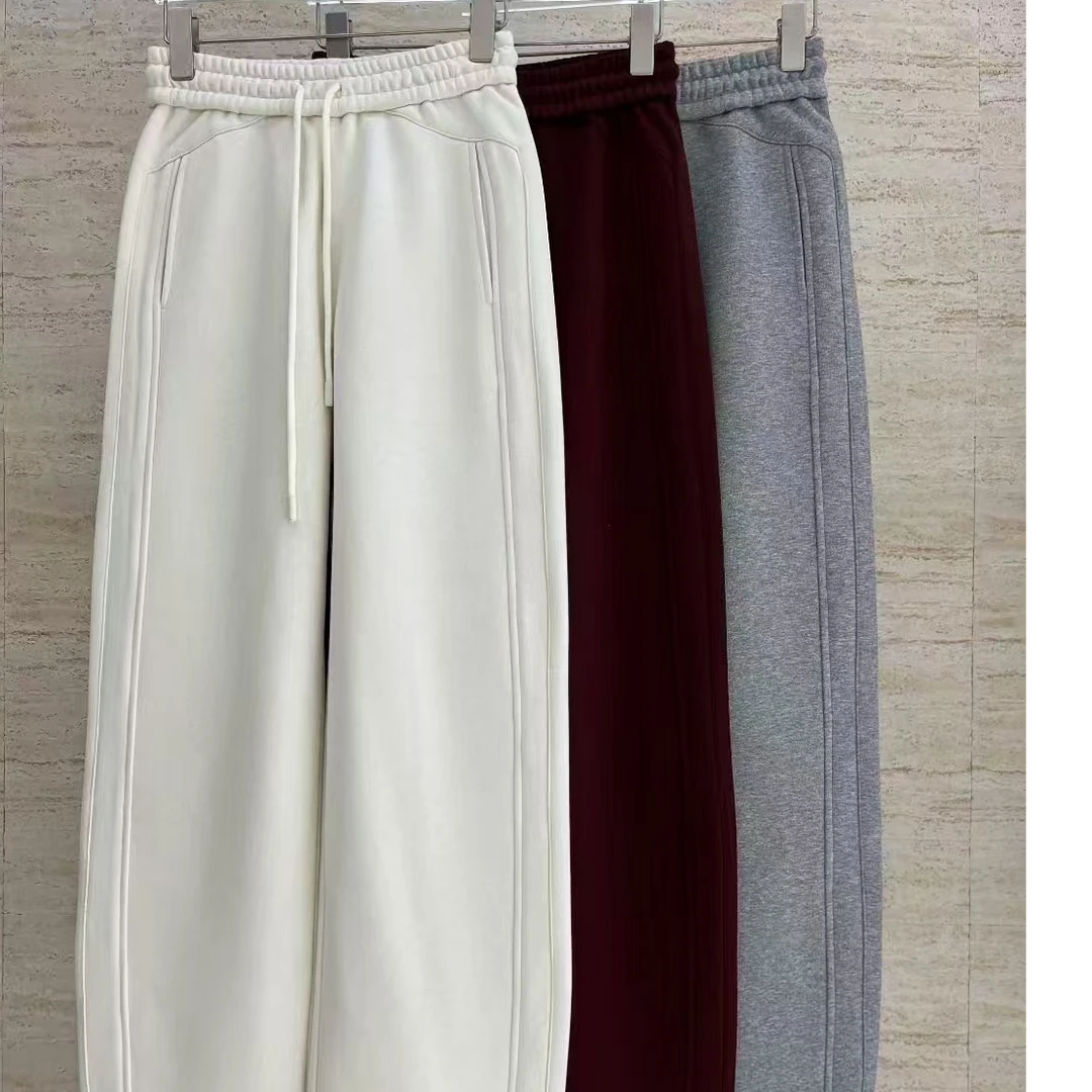 加绒加厚冬新款弯刀阔腿裤慵懒宽松版休闲百搭时尚