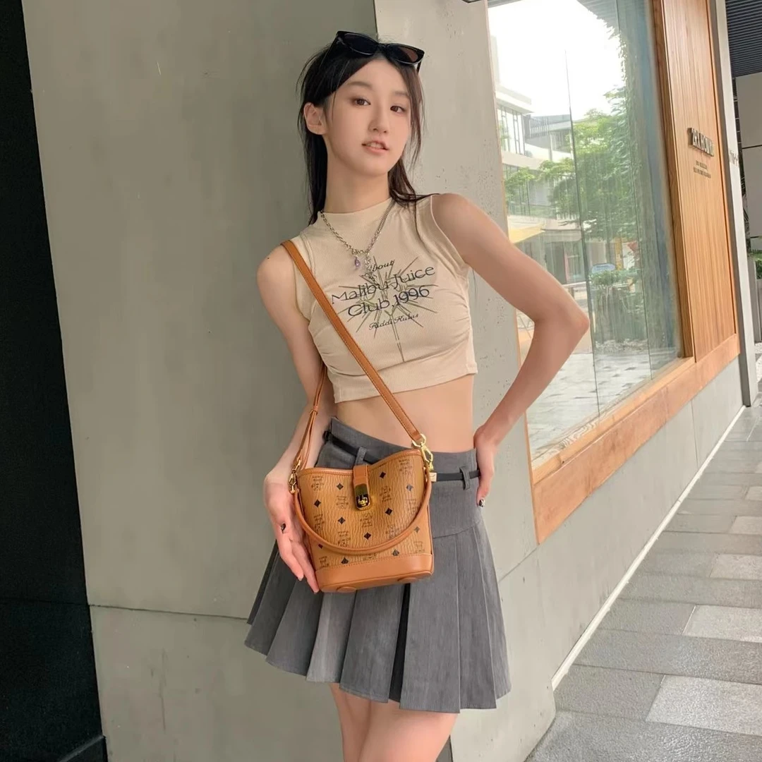 DianeFini包包女新款2025春季必入斜挎包真皮女单肩包通勤水桶包