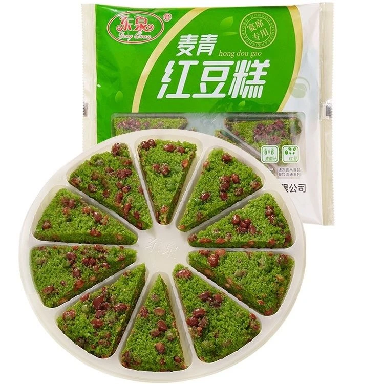 东泉麦青红豆糕350g麦苗汁糯米糕点心速冻早餐半成品家用快捷
