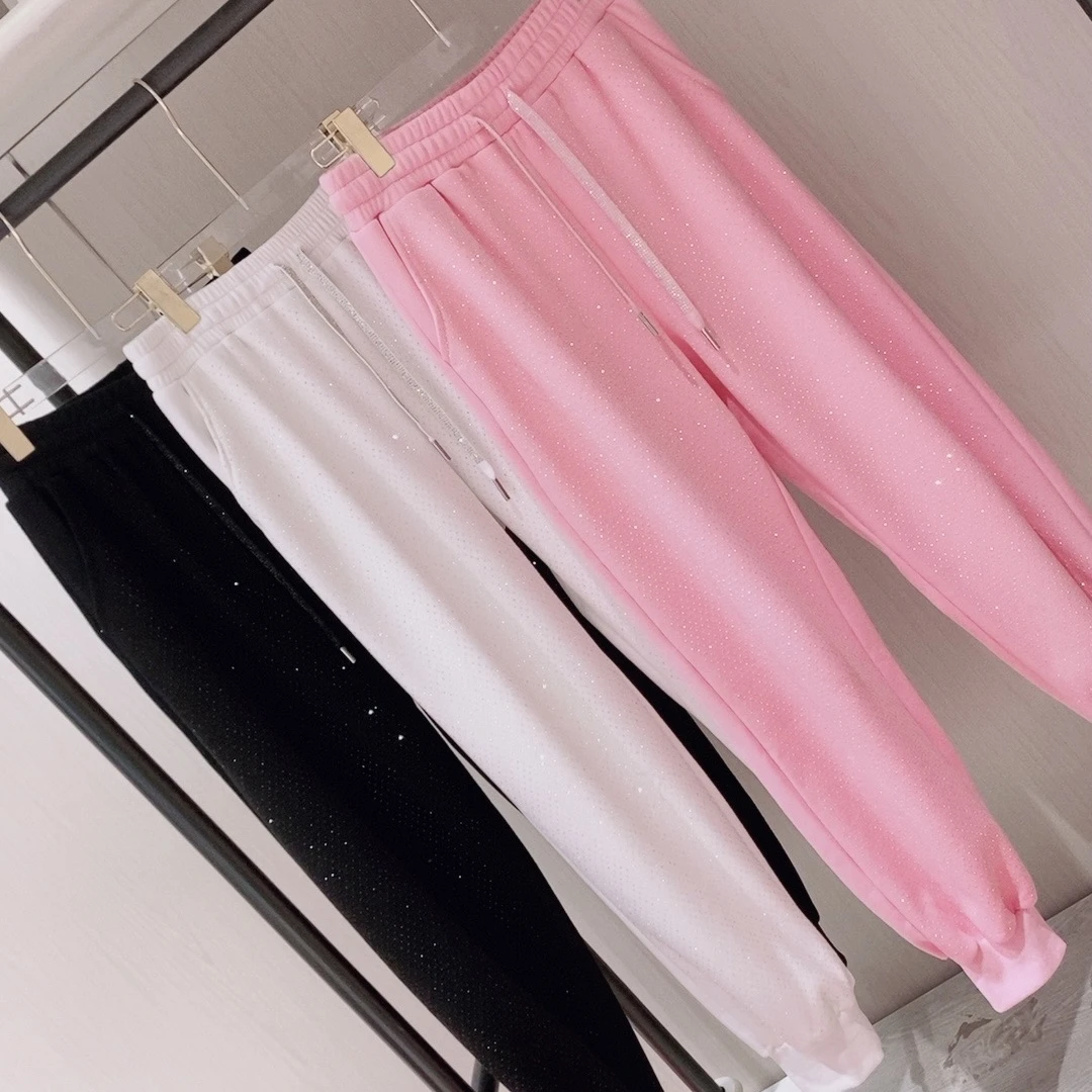 加绒收口满天星裤子女2024秋冬新款休闲运动外穿裤