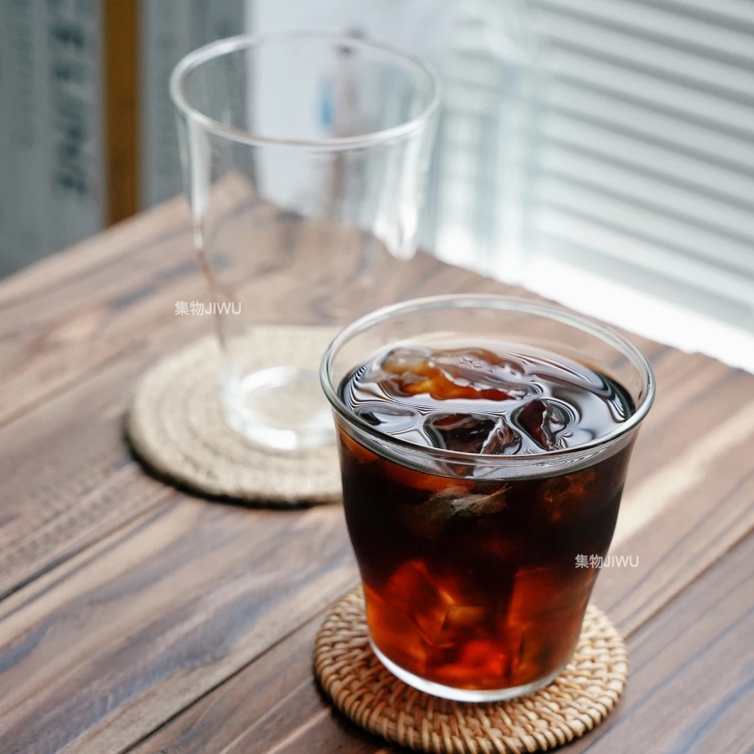 加厚款耐热玻璃杯 大容量高硼硅透明不规则小清新冷萃咖啡杯380ml