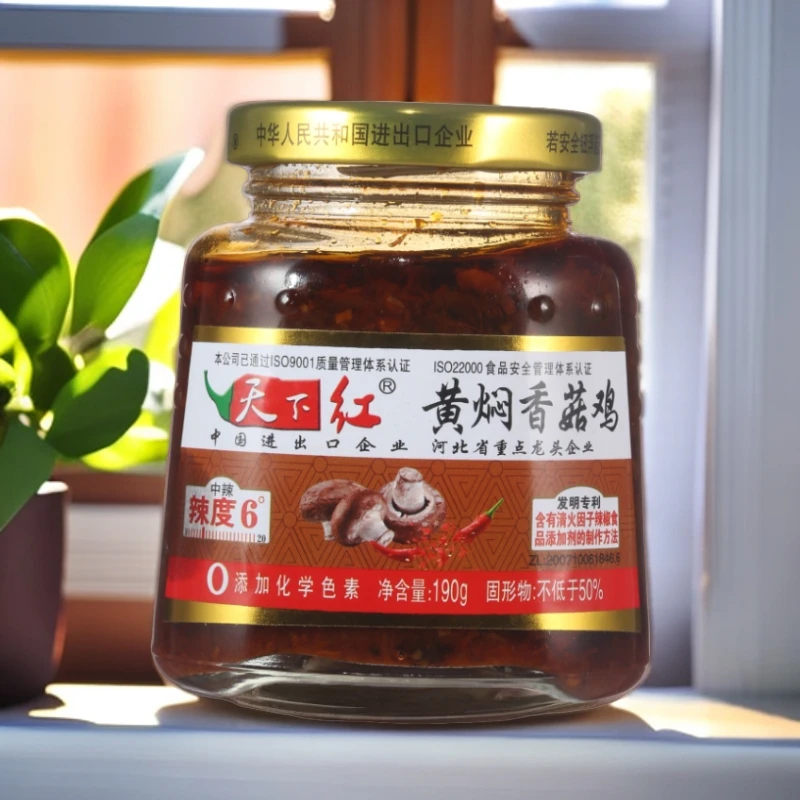 黄焖香菇鸡天下红辣椒酱拌饭酱好吃不上火下饭菜