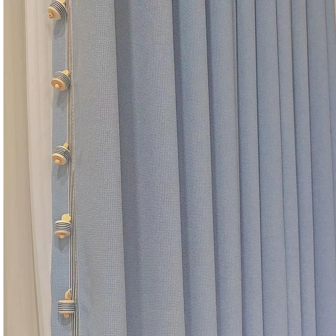 【湖水蓝】宝格丽棉麻雪尼尔窗帘