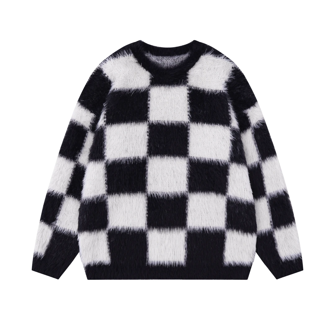 TIKOU 梯口高级感软糯拼色条纹毛衣男女日系复古慵懒V领开衫针织