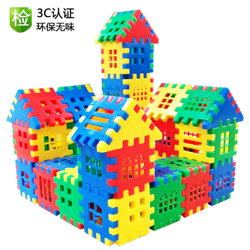 鸿儒熊儿童玩具大号积木益智早教拼插幼儿园宝宝手工房子拼图搭装
