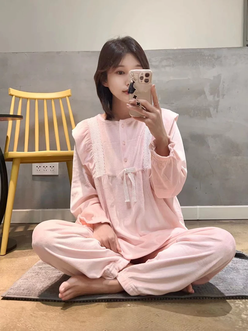 延吉优佰家/韩国EV家女士【厚款】上下分体睡衣ev3057