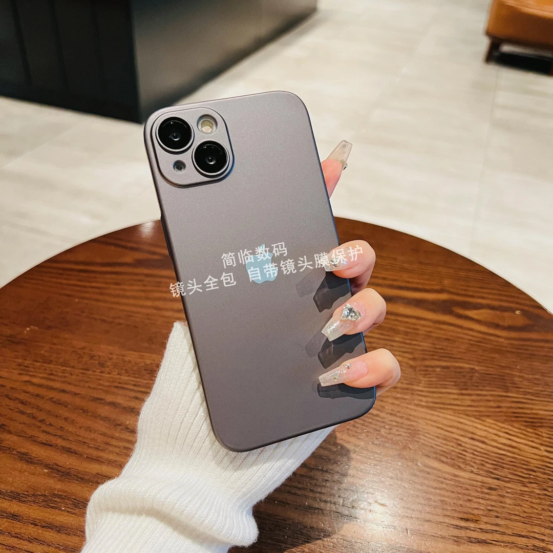 适用苹果15手机壳iphone16promax超薄磨砂14plus镜头全包防摔硬壳