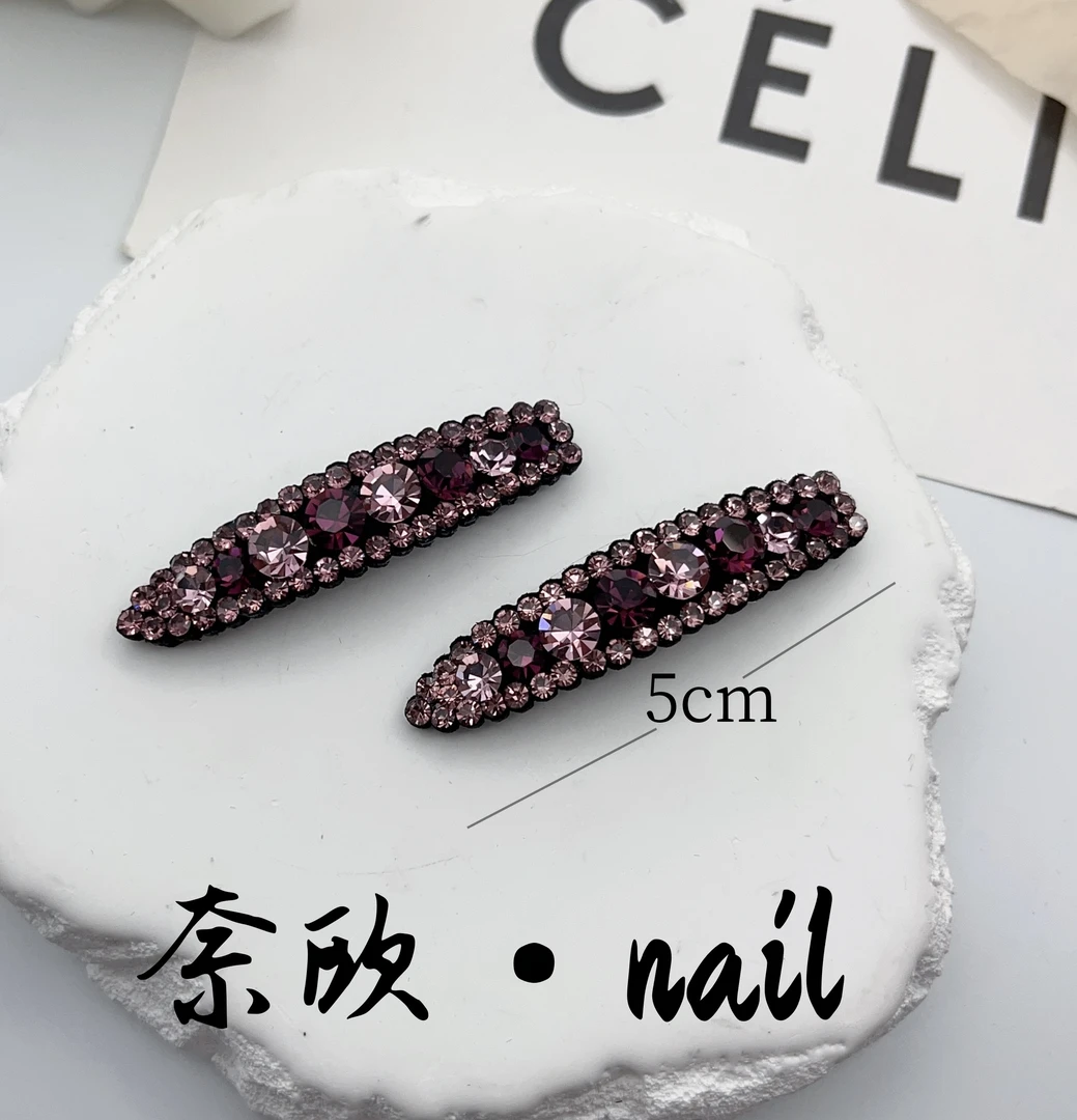 【奈欧&NAIL】设计师6624满钻刘海侧边夹气质掰掰夹