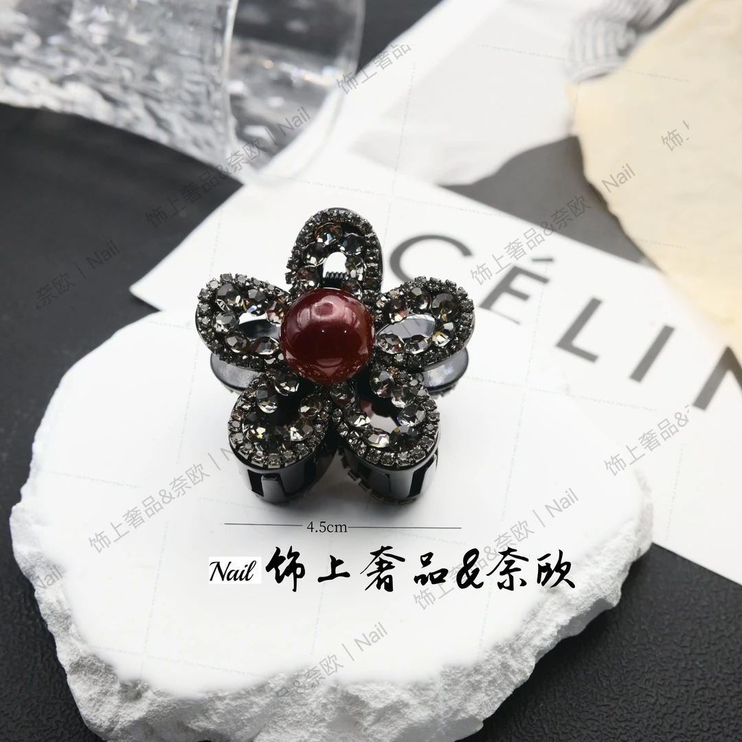 【奈欧·NAIL】设计师7724花朵满钻手工抓夹