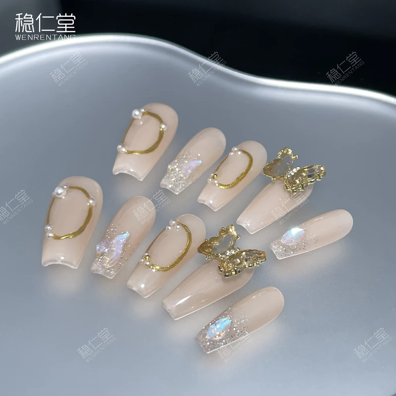 稳仁堂『月光与蝶』纯手工定制美甲可拆卸穿戴甲A841/B841/C841/841
