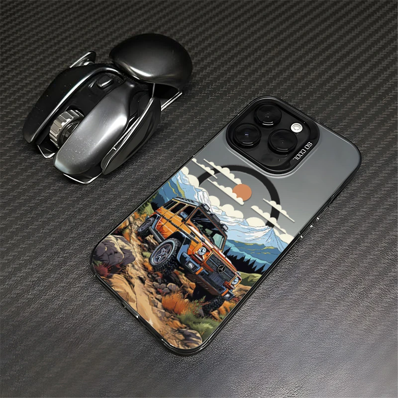 magsafe磁吸个性越野吉普适用苹果15promax手机壳14pro个性潮酷男