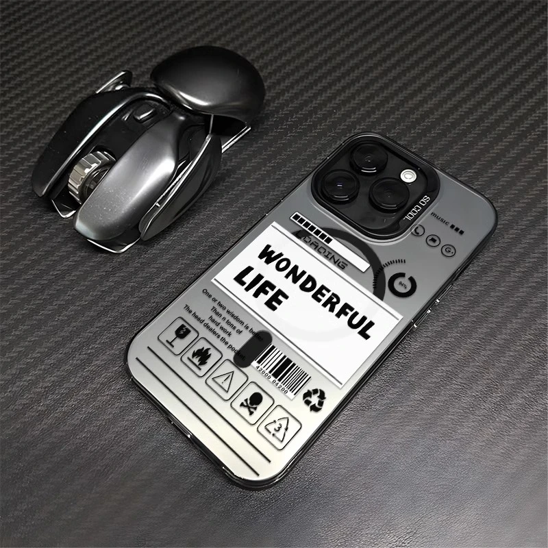 magsafe磁吸文字加载中适用苹果15promax手机壳磨砂小米14pro男女