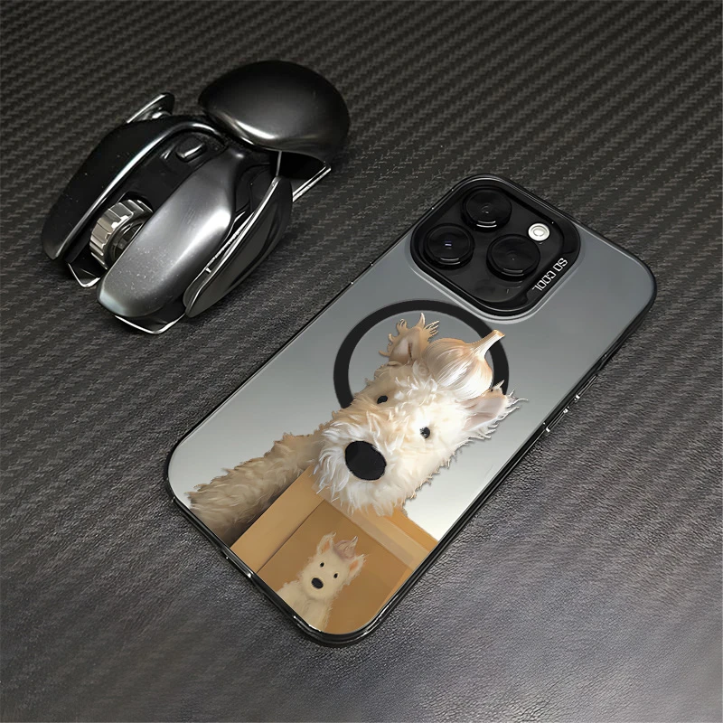 magsafe磁吸趣味可爱狗狗适用苹果16promax手机壳小米14华为男女