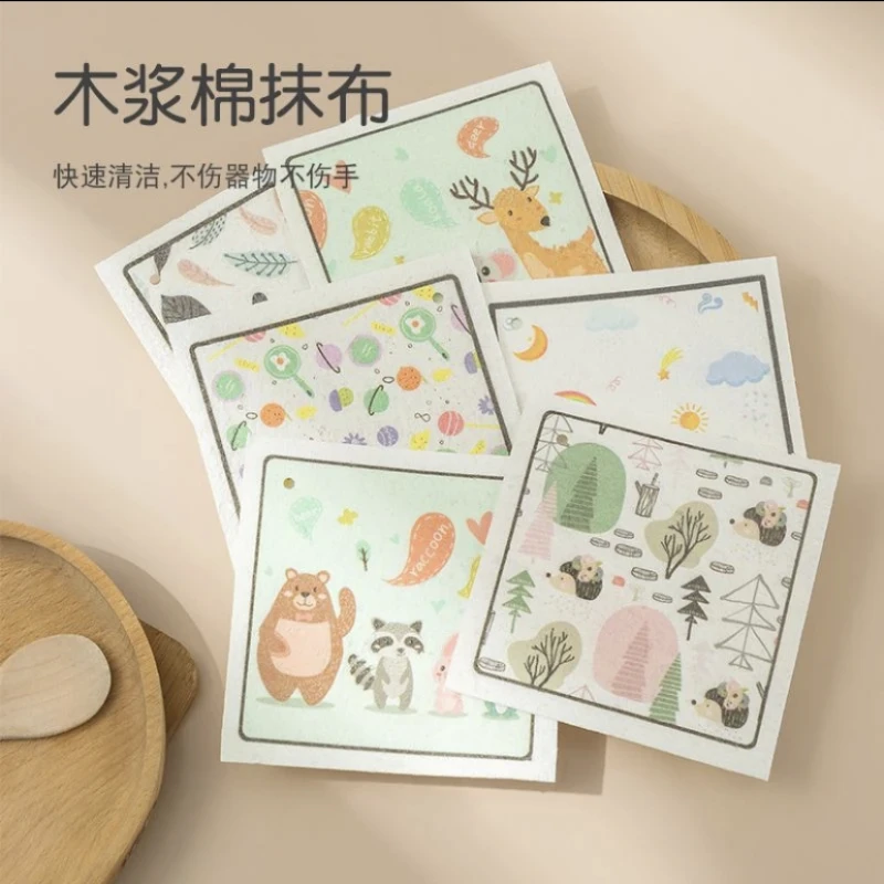 木浆棉抹布洗碗布厨房洗碗海绵吸油不挂油吸水变大抹布巾刷锅神器