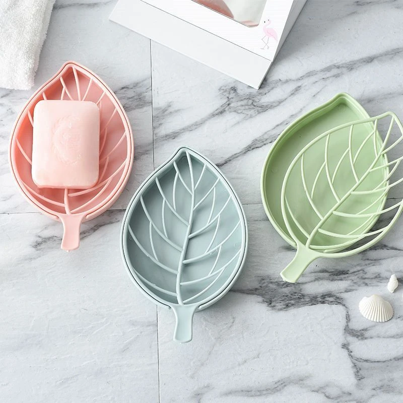 创意大号双层树叶肥皂盒香皂盒可沥水免打孔香皂盒免打孔