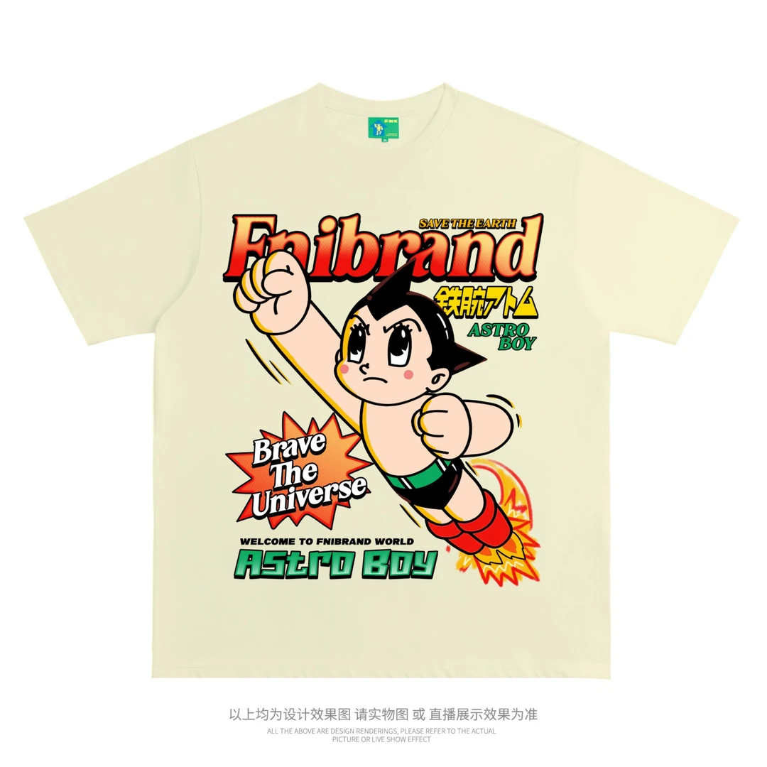 FNI主理人-320g（铁腕阿童木）美式街头复古纯棉圆领短袖男女同款